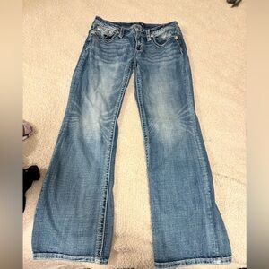 Miss Me Women's Aztec Embroidered Diamond Mid-Rise Bootcut Jeans.
